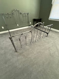 King Metal Bed with Side Rails; No Support Slats Included