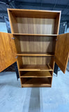 Danish Teak Veneer Cabinet with Open Shelving/Bookcase