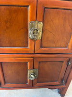 Asian Style Console Cabinet with Protective Glass