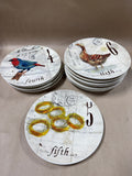 Williams Sonoma 12 Days Of Christmas Salad Plates - Complete Set