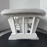 White Windsor Gliding Nursery Ottoman with Gray Cushion