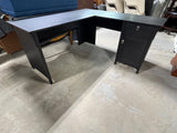Black Particle Board L-Shaped Desk