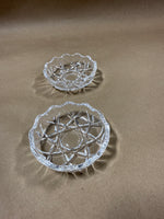 Pair Of Clear Glass Salt Cellars