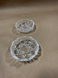 Pair Of Clear Glass Salt Cellars
