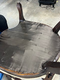 Antique Chair with Oval Back and Carved Arms **Sits Low**