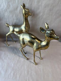 Solid Brass Vintage Doe Statues - Pair