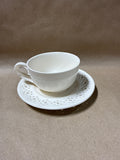 Hartley Greens Leeds Pottery England Royal Creamware Reticulated Open Lace Saucer with Twist Handle Teacup // 4 Available// PRICED INDIVIDUALLY AT $45 EACH