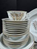 61-Piece Fukagawa Arita Japan Gilt Bamboo China Set
