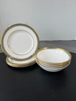 (F) 8-Piece Royal Doulton England Clarendon Fine Bone China Dessert Bowls & Plates Set