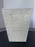 Shabby Chic Cream Lattice Metal Waste Basket