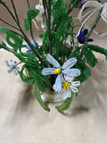 Beaded Floral Bouquet In Flower Frog