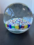 Large Murano Style Millefiori Art Glass Paperweight