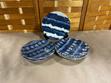 Assorted Blue Plastic Plates, 8 pc
