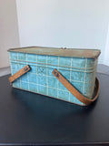 Blue Vintage Metal Picnic Basket