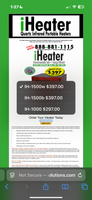 (A) iHeater IH 1500 Quartz Infrared Rolling Heater