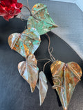 Copper Vintage Morning Glory Vine Wall Sculpture