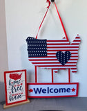 2-Piece Red, White & Blue Patriotic Decor