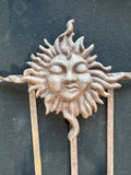 Rustic Cast Iron Vintage Sun Scroll Hanging Plant Stand