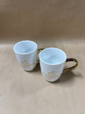 White And Gold Godiva Coffee Mugs