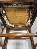 Single Dining Chair with Leopard Print Seat