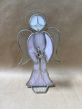 Pink Stained Glass Standing Angel