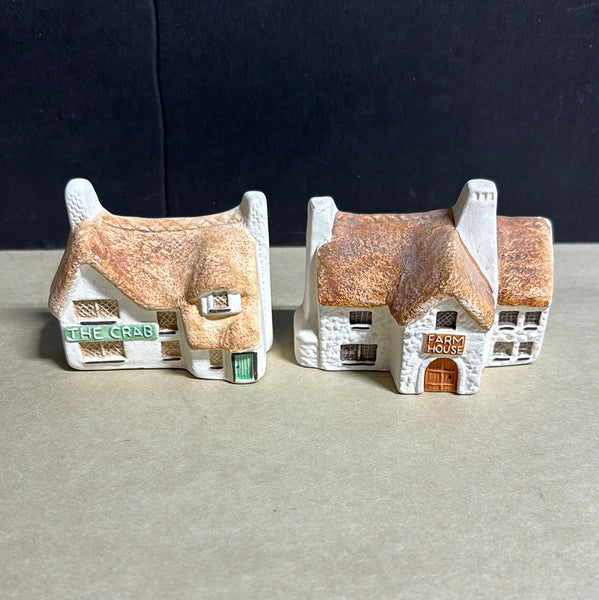 Pair Miniature Village Houses By Philip Laureston