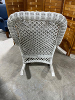 White Wicker Rocker with Cushions