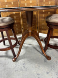 Petite Round Dining Table with Glass; With (2) Swivel Stools