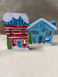 Pair Of Wood Christmas Homes