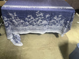 Asian Style Williams Sonoma Blue/White Fabric Table Cloth, 124"x70"