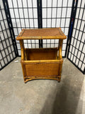 Rattan Side Table with Magazine Storage