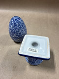 Blue And White Egg On Pedestal Salt And Pepper Shaker