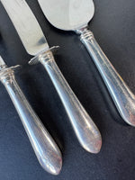 3-Piece Unbranded Stainless Serving Flatware with Sterling Silver Handles