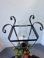 Wrought Iron Holiday Hurricane Lamp Post Taper Candle Holder