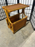 Rattan Side Table with Magazine Storage