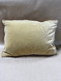 Yellow Floral Needlepoint Art Pillow With Velvet Back