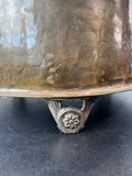 Floral Swag Vintage Hammered Brass Cachepot