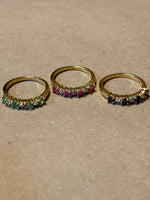 Sterling (Vermeil) Rings with Rubys, Emeralds & Sapphires - SIZE 7