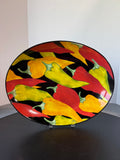 Clay Art Caliente Chili Peppers Large Oval Ceramic Serving Platter