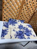Set of 4 Cream/Blue Floral Placemats
