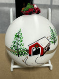 "Farm" Painted Glass Ornament