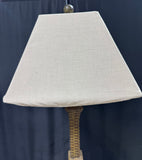 Faux Basketweave Large 2-Way Patio Floor Lamp with Sunbrella Shade (WORKS)