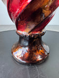 Heather Ann Creations Red & Gold Foil Spiral Ceramic Vase
