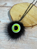 Fun Furry Eyeball Halloween Necklace