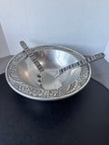 3 Piece Wilton Armetale Artesian Salad Bowl And Serving Ware