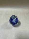 Clear And Cobalt Blue Glass Egg Paperweight