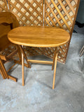 Pair of Folding Oval TV Tray Tables with Stand