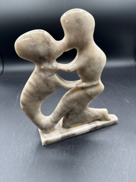 Soapstone Kissing Couple Statue