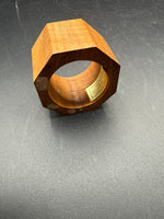 Set Of 8 Octagon Teak Wood Napkin Rings