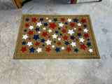 Red, White and Blue Stars Door Mat, 36"x24"